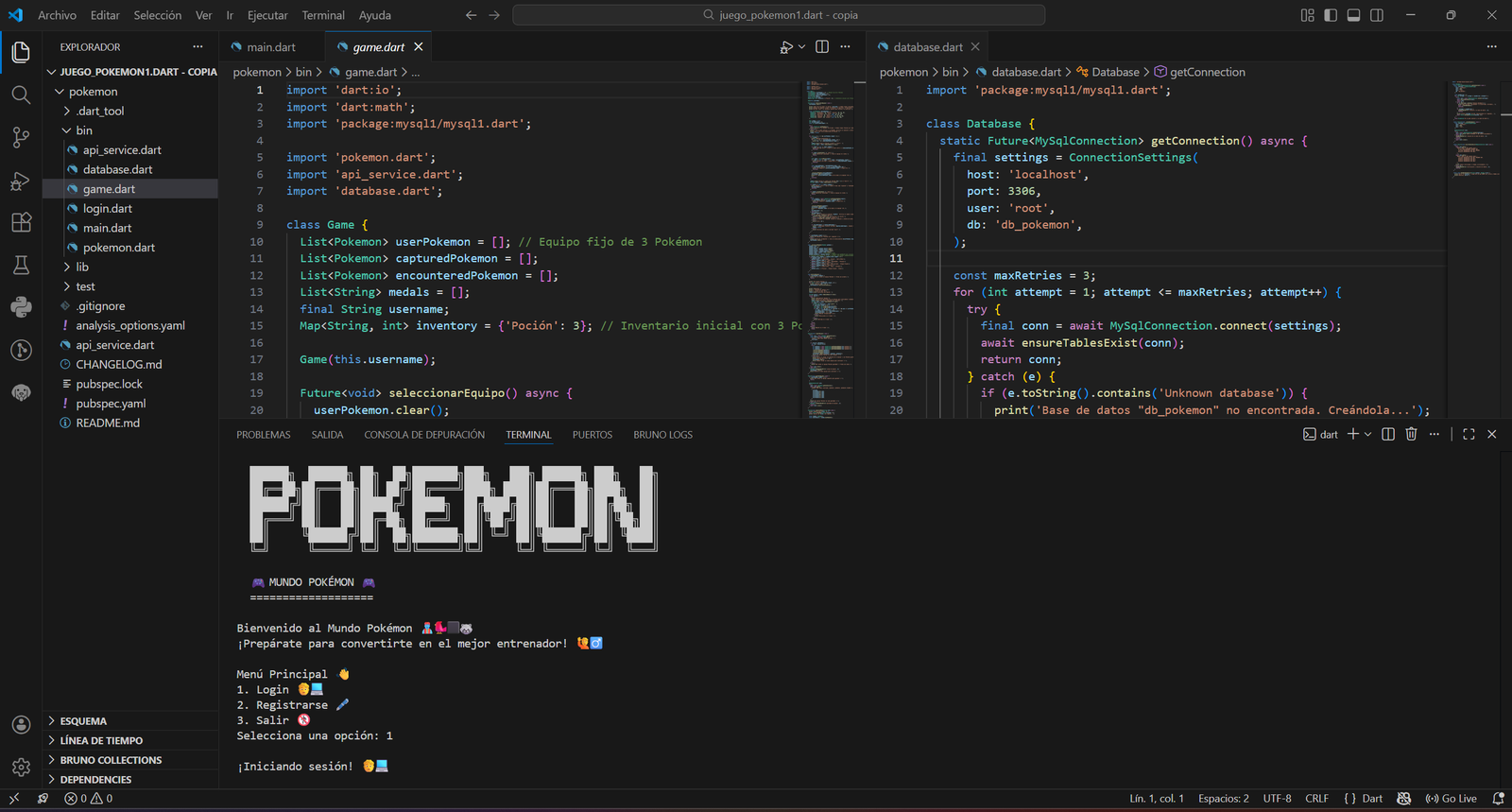 Juego Pokemon - (Dart)